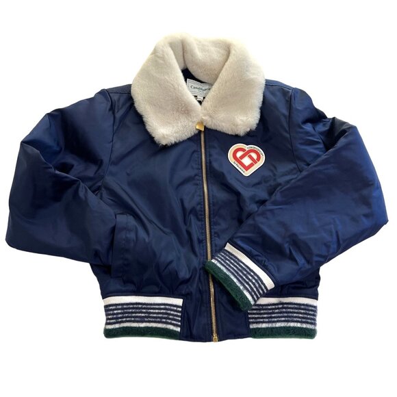 Casablanca Nylon Bomber Jacket in Navy Blue - Picture 1 of 7